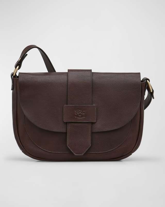 Alloro Saddle Vachetta Leather Crossbody Bag